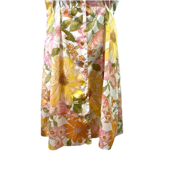 Chloe+Rene Womens Dress 100% Cotton Floral Print Tie Waist Sleeveless Boho Sz L - Picture 3 of 13